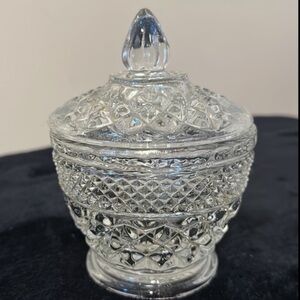 Vintage Anchor Hocking Wexford Pressed Glass Sugar Bowl